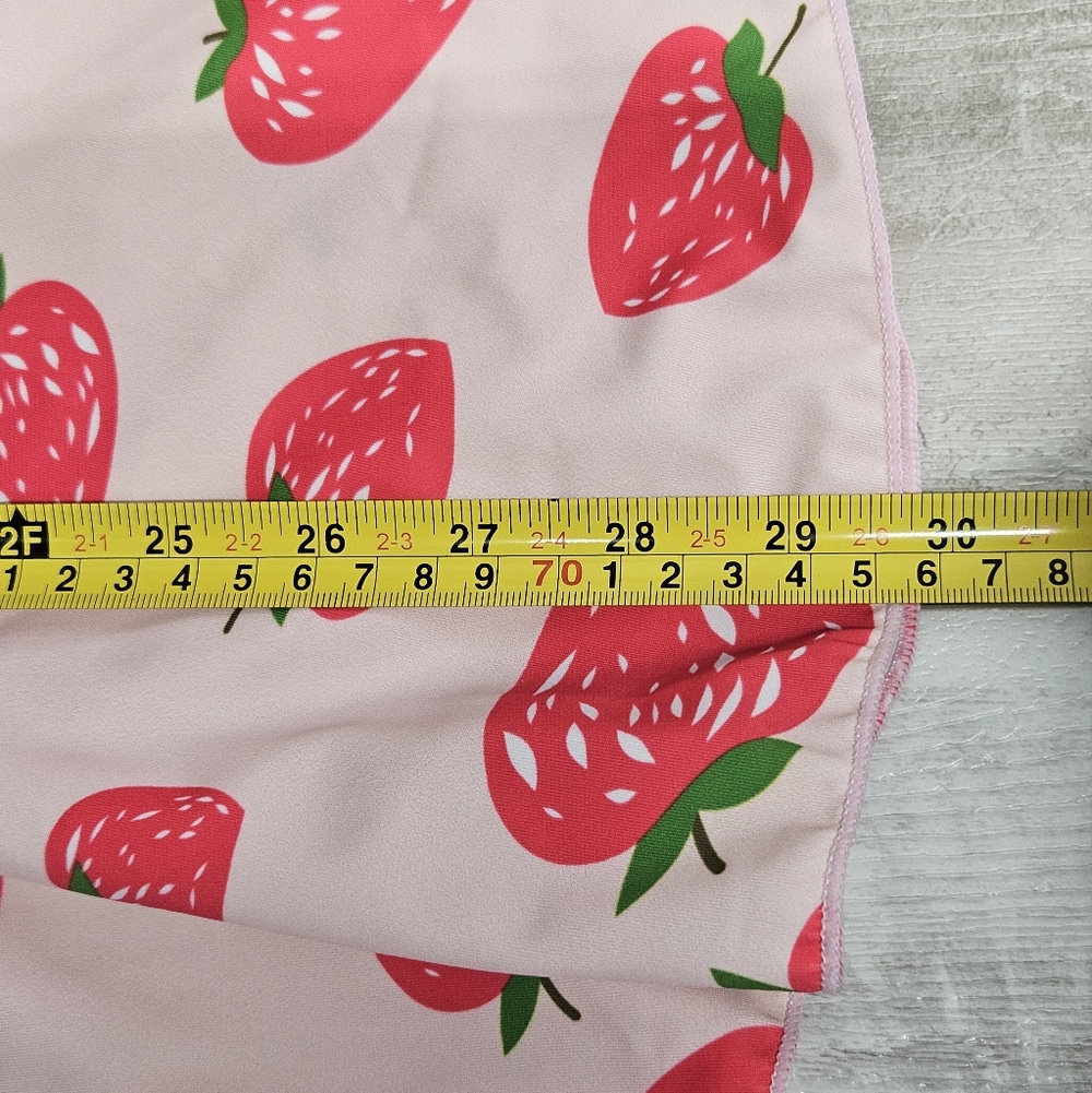 AONTUS Strawberry Print Swimdress One Piece Swimsuit Size M Tummy Control - Picture 6 of 12